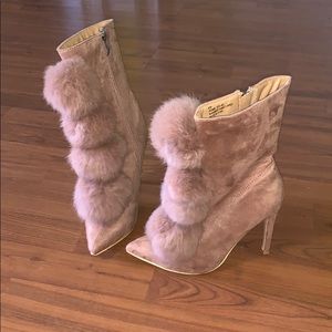 Pink Pom Pom Booties